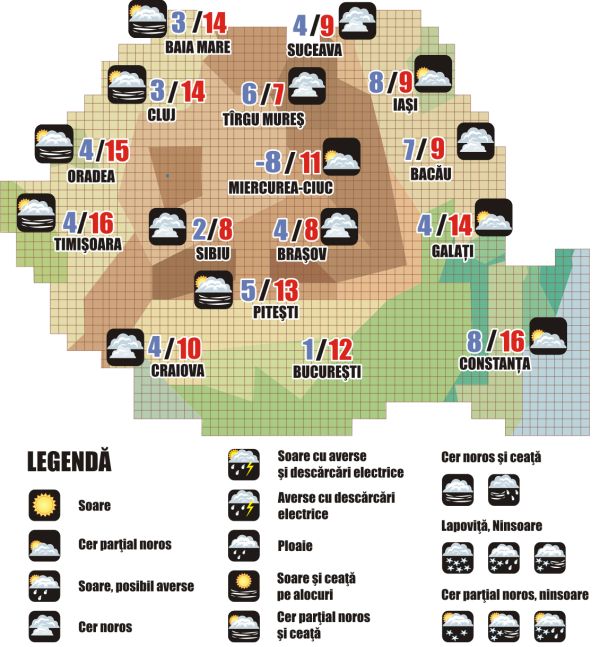 Prognoza meteo (25.11. - 26.11.2025)